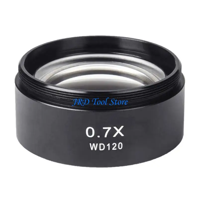 A2UD Trinocular Stereo Microscope Auxiliary Objective Lens WD120 0.7X Barlow Lens 48mm Thread Microscope Accessories Replace