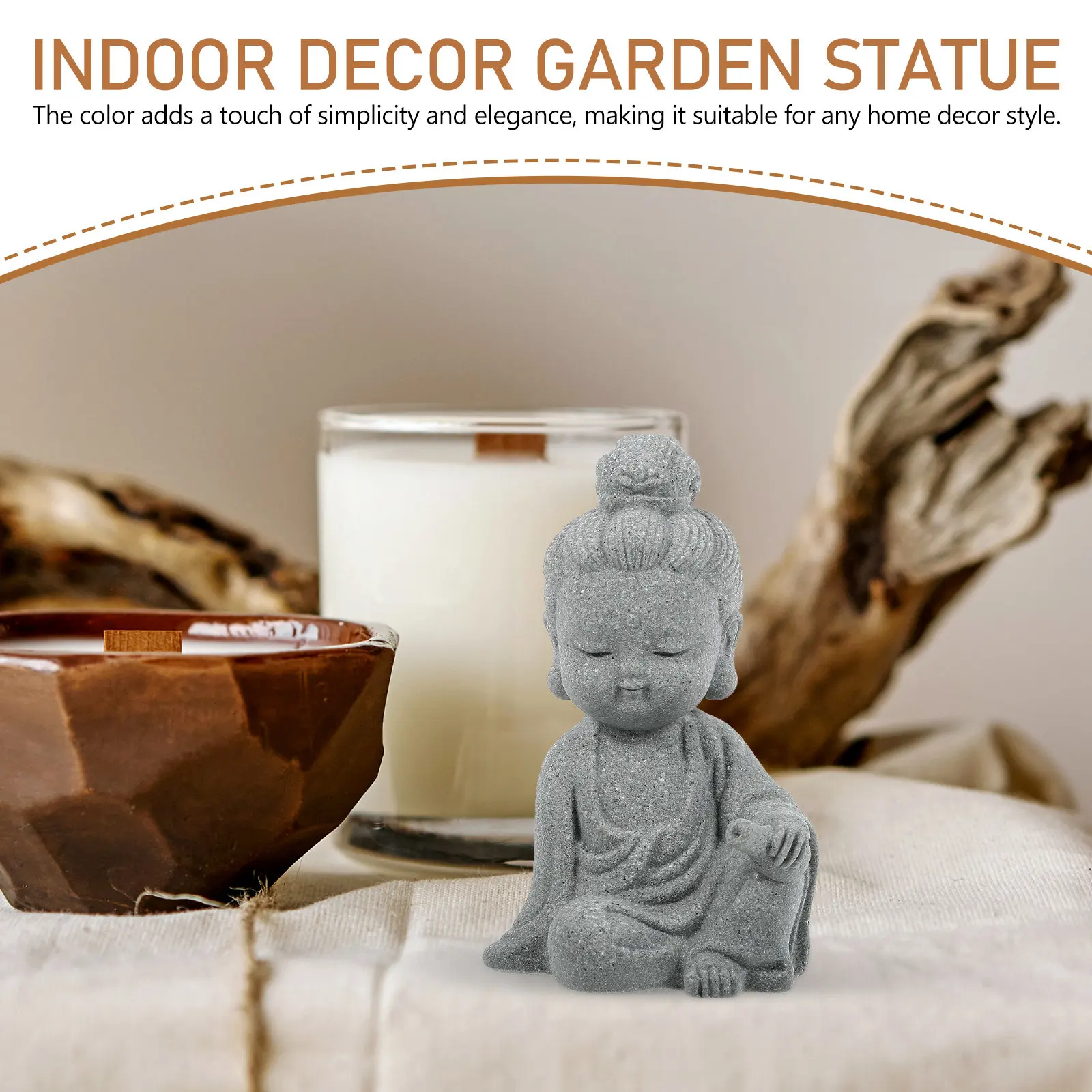 Resin Buddha Statue Mini Desktop Ornament for Home Office Garden Decor Fine Craftsmanship Smooth Surface Easy Clean view 2