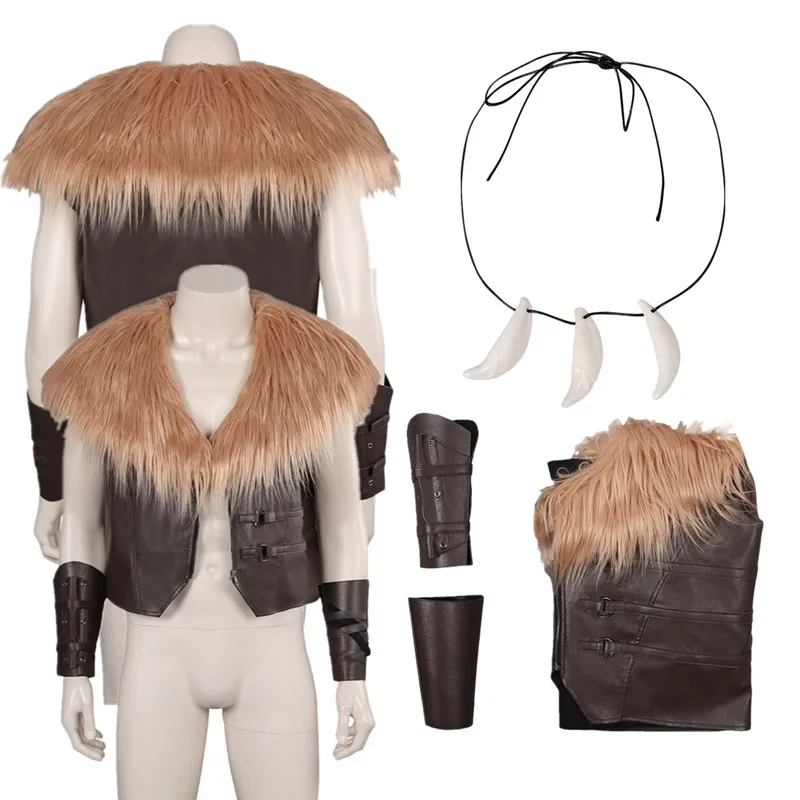 

Kraven Косплей Костюм Охотник Маскировка Взрослых Мужчин Фантазия Жилет Перчатки Ожерелье Шейный Ремешок Наряды Хэллоуин Карнавальный Костюм Партии