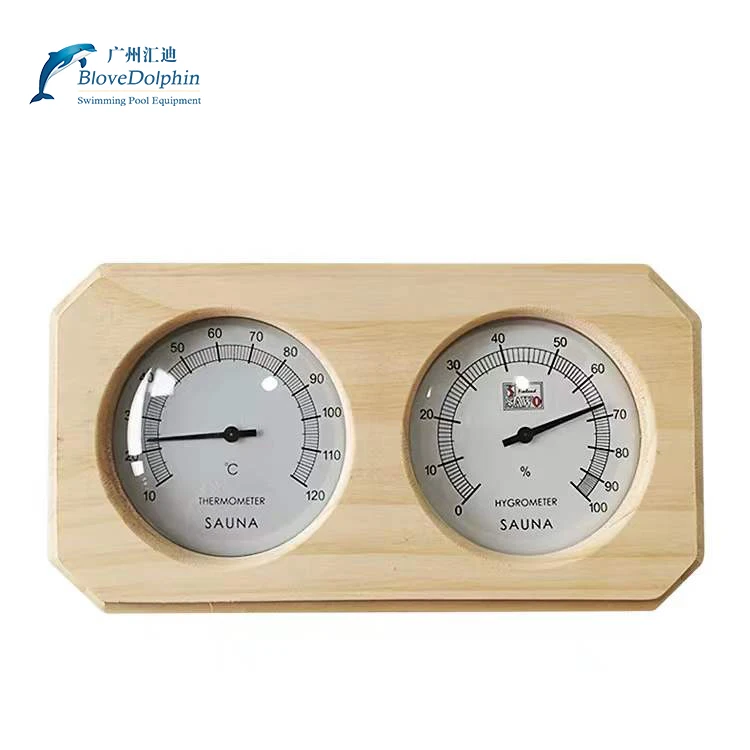 Sauna accessories Popular Wall Clock Wooden Sauna Room Thermometer Hygrometer