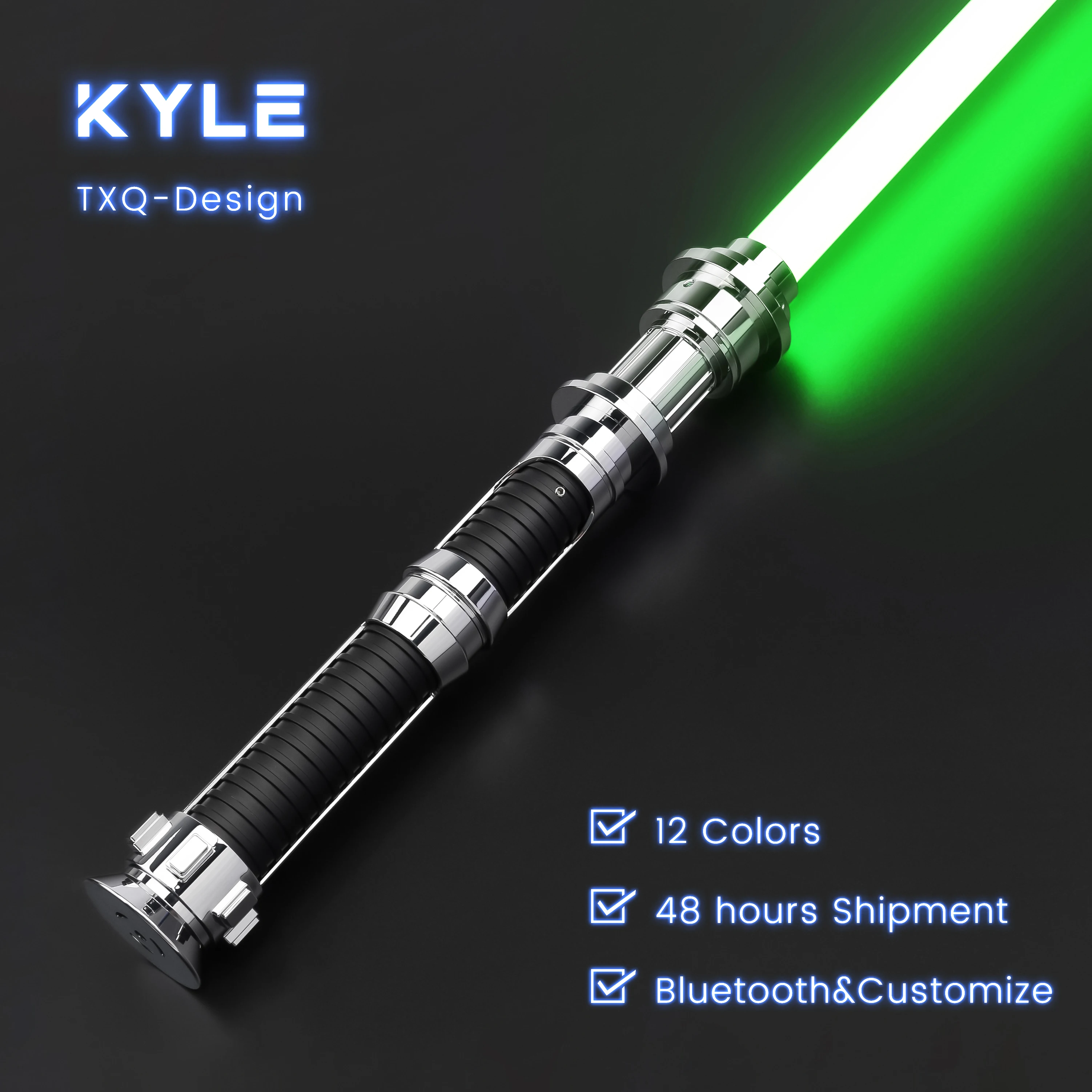 TXQSABER Kyle Lightsaber Heavy Dueling Blade Smooth Swing Metal Hilt Light Sword SNV4 Pixel Jedi Laser 27 Soundsfonts Cosplay