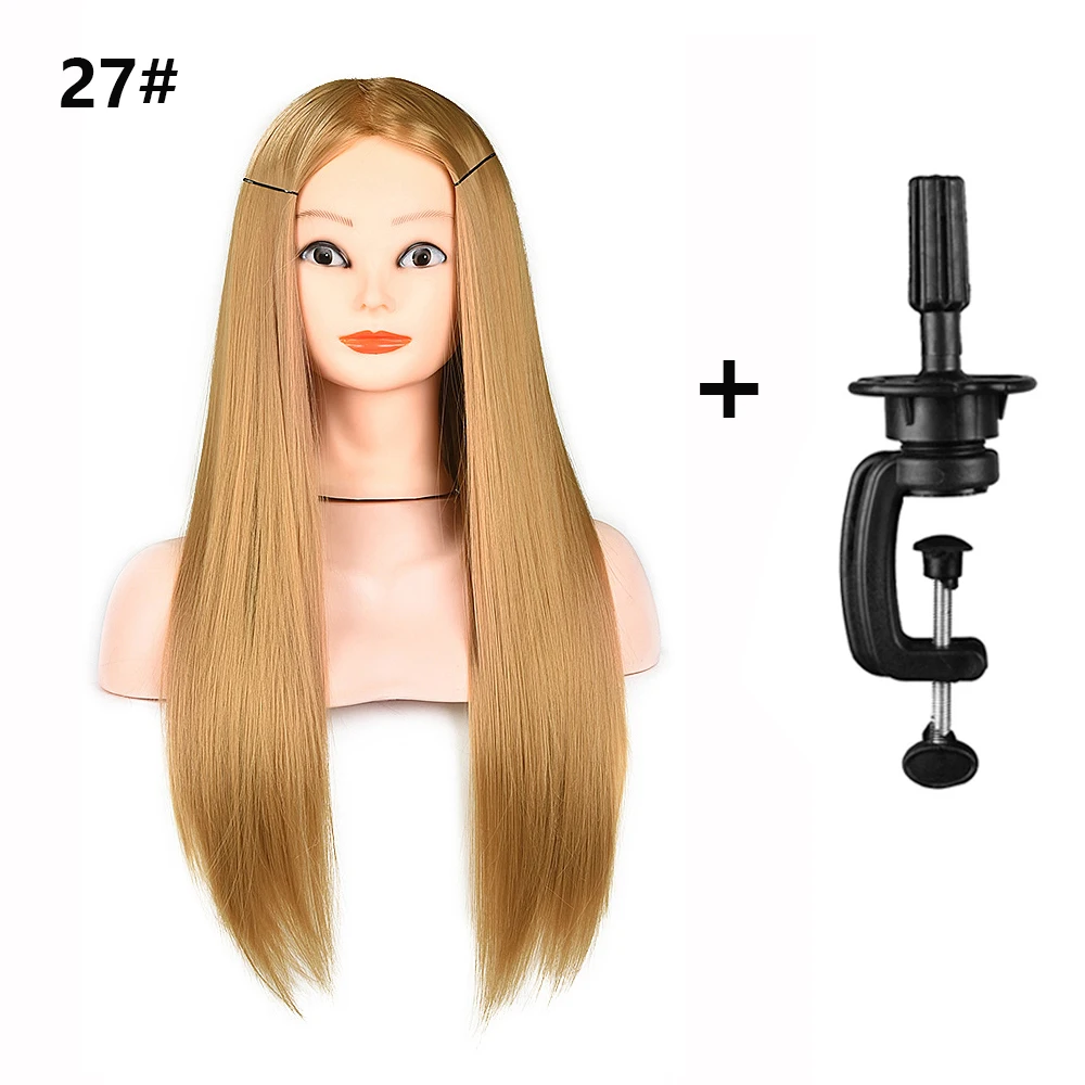 

Mannequin Head 100% Synthetic Hair Hairdresser Training Head Manikin Cosmetology Doll Head For Braiding Styling