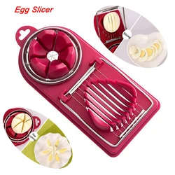 2 in 1 Multifunctional Egg Slicer Stainless Steel Egg Cutter Sectioner Mold Flower-Shape Luncheon Meat Cutter Kitchen Gadgets