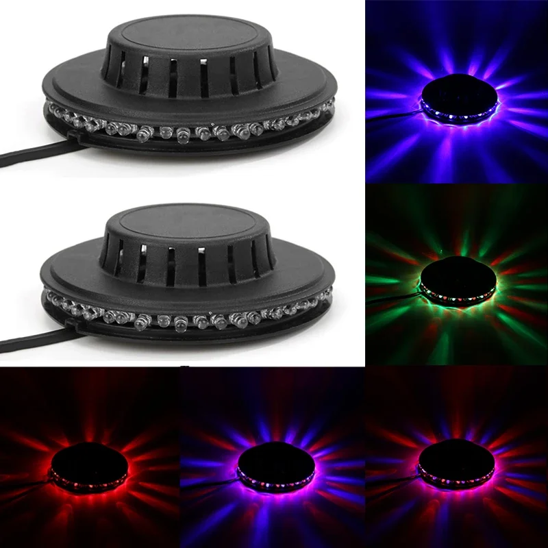 RGB Stage Light KTV Bar Decorative Lights Sound Activated Rotating Disco Light 5W 48LED Strobe Lamp Home Party Decoration