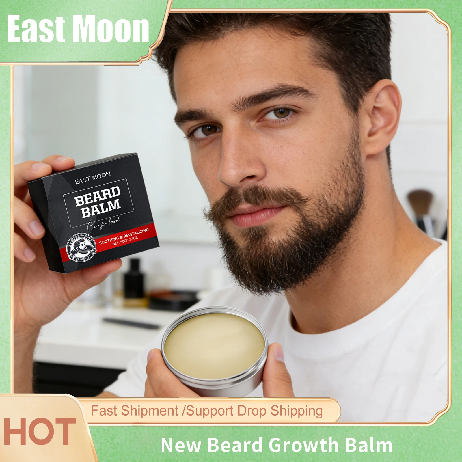 Men Sandalwood Beard Care Balm Improve Styling Increase Smooth Keep Soften Thicker Reduce Frizz Gentlemen Beard Moisturizing Wax