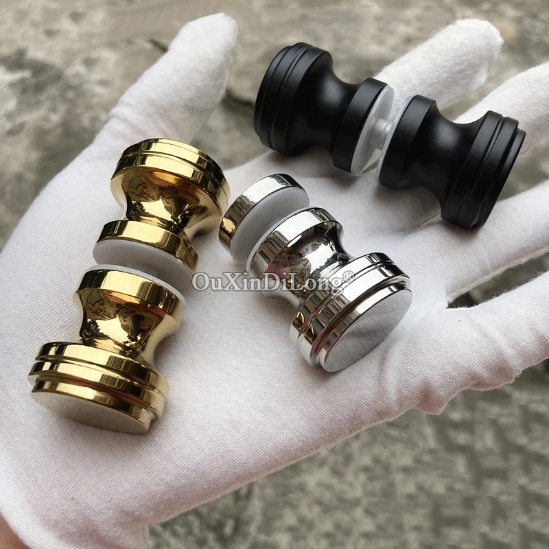 Brand New 2PCS Solid Stainless Steel Bathroom Door Handles and Knobs Shower Cabin Glass Door Knobs Polish Chrome/Gold/Black