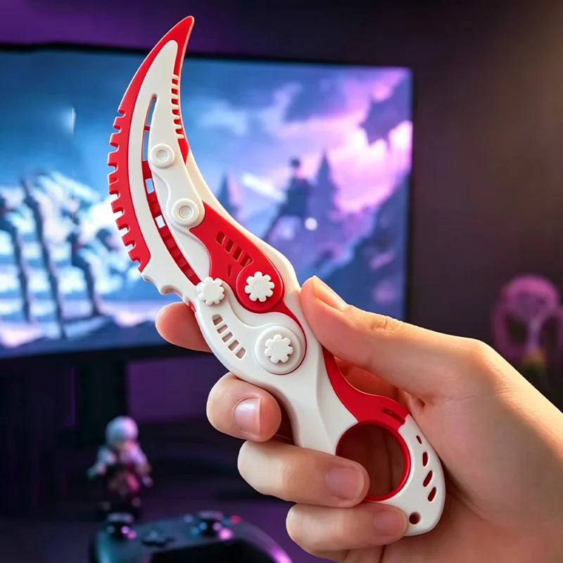 Gravity Folding Claw Knife, Karambit Fidget Toy, Stress Relief Plastic EDC Decompression Toy , Cosplay Prop