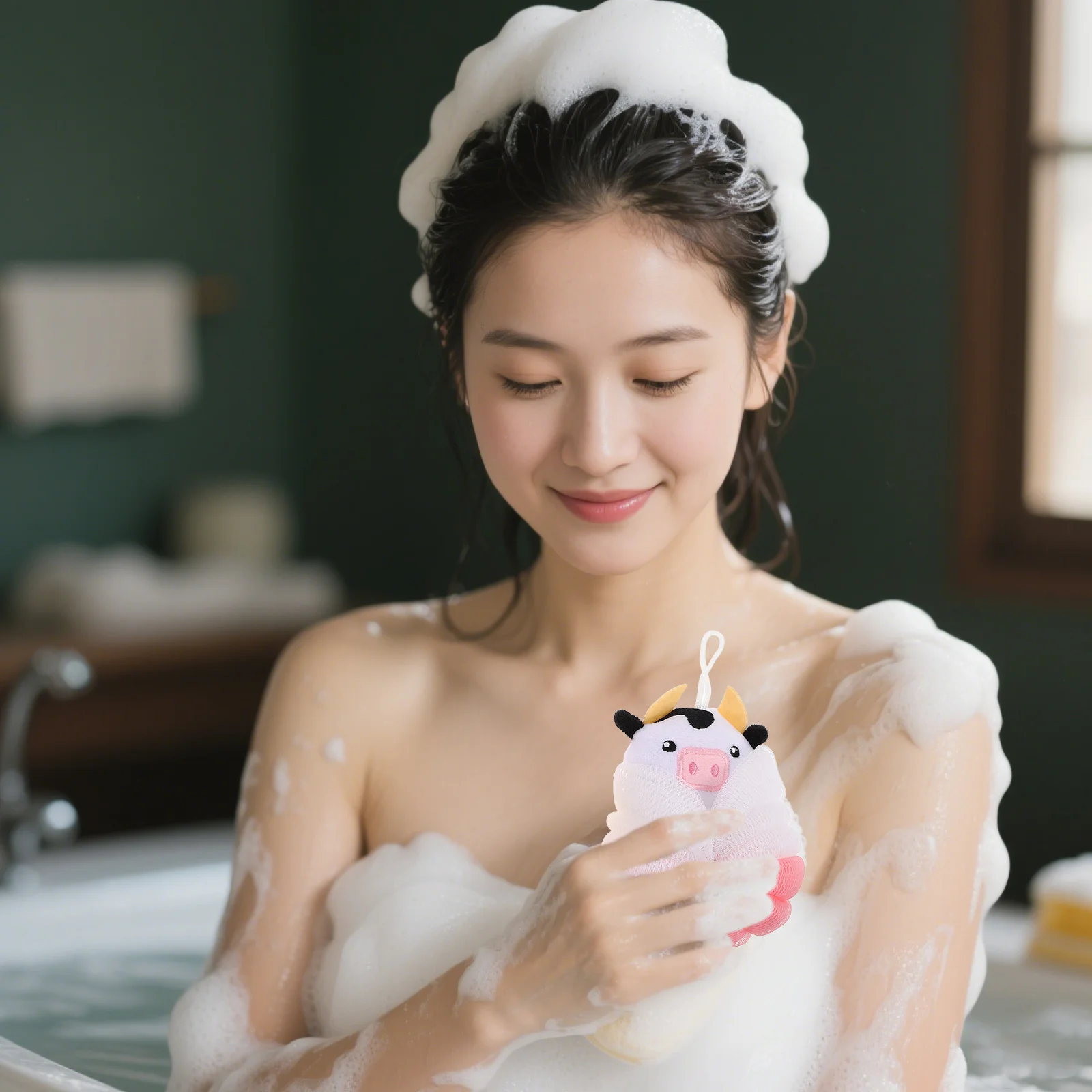 

2Pcs Animal Bath Sponges Large Cute Cartoon Mesh Loofahs Shower Exfoliating Body Scrubber Easy Bath Scrubber