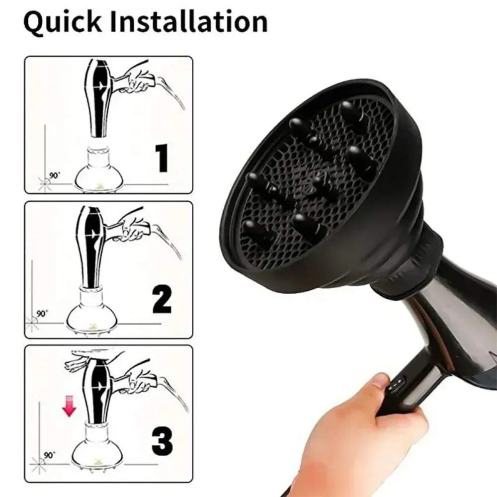 Silikon Haars tyling Werkzeug Zubehör geeignet universelle Haar Locken Diffusor Abdeckung Diffusor Scheibe Haartrockner lockiges Trocken gebläse – Detail 5