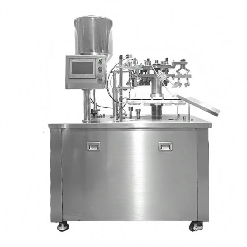 Automatic Toothpaste Cosmetic Aluminium Tube Filling Sealing Machine for Beverages Lip Gloss Silicone Yogurt Jam Oil