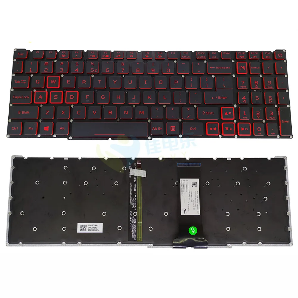 

Клавиатура черная для ноутбука Acer Predator Helios 300 ph315-52 ph315-52-72rg ph315-52-75wn US