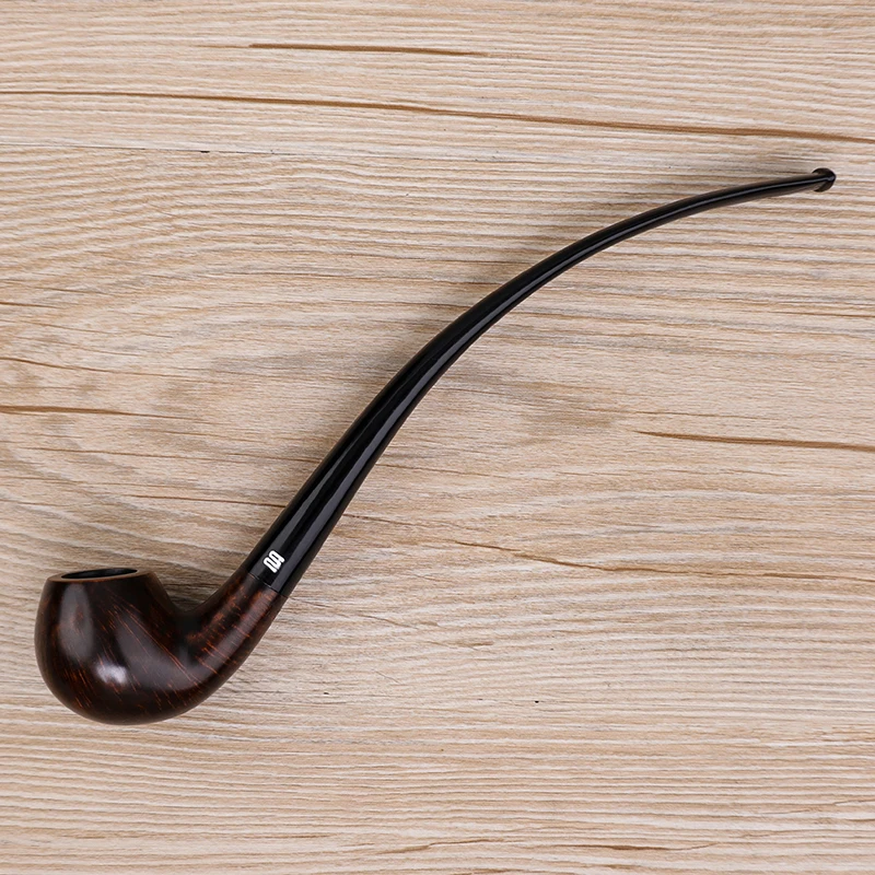 MUXIANG-Handmade Briar Wood Long Stem, Tobacco Pipe, Bent Stem Mouthpieces, Pipe for Smoking with 9mm Filter, Free 10 Tools