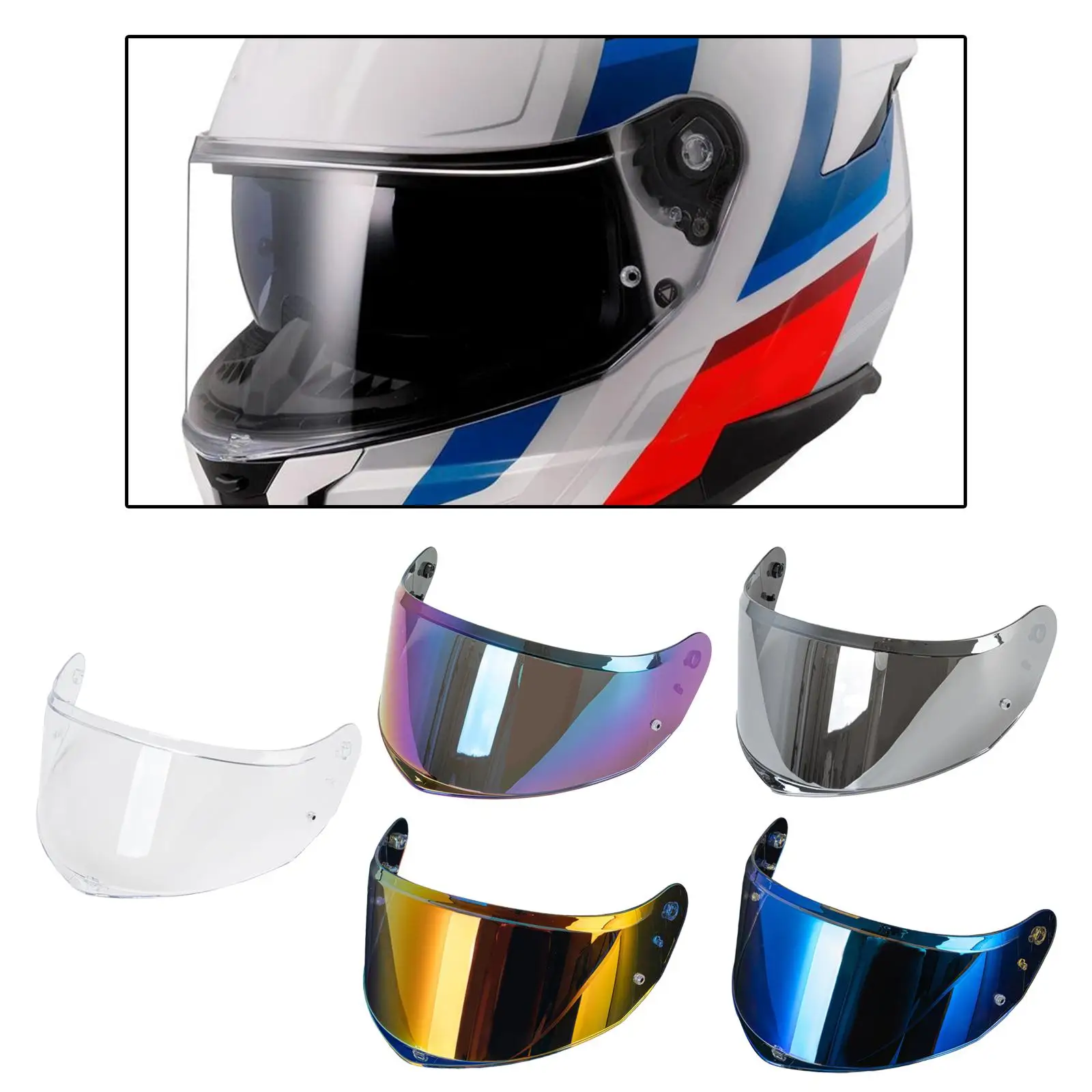 

Full Face Helmet Visor PC Motorbike Accessories Easy Installation Motorcycle
