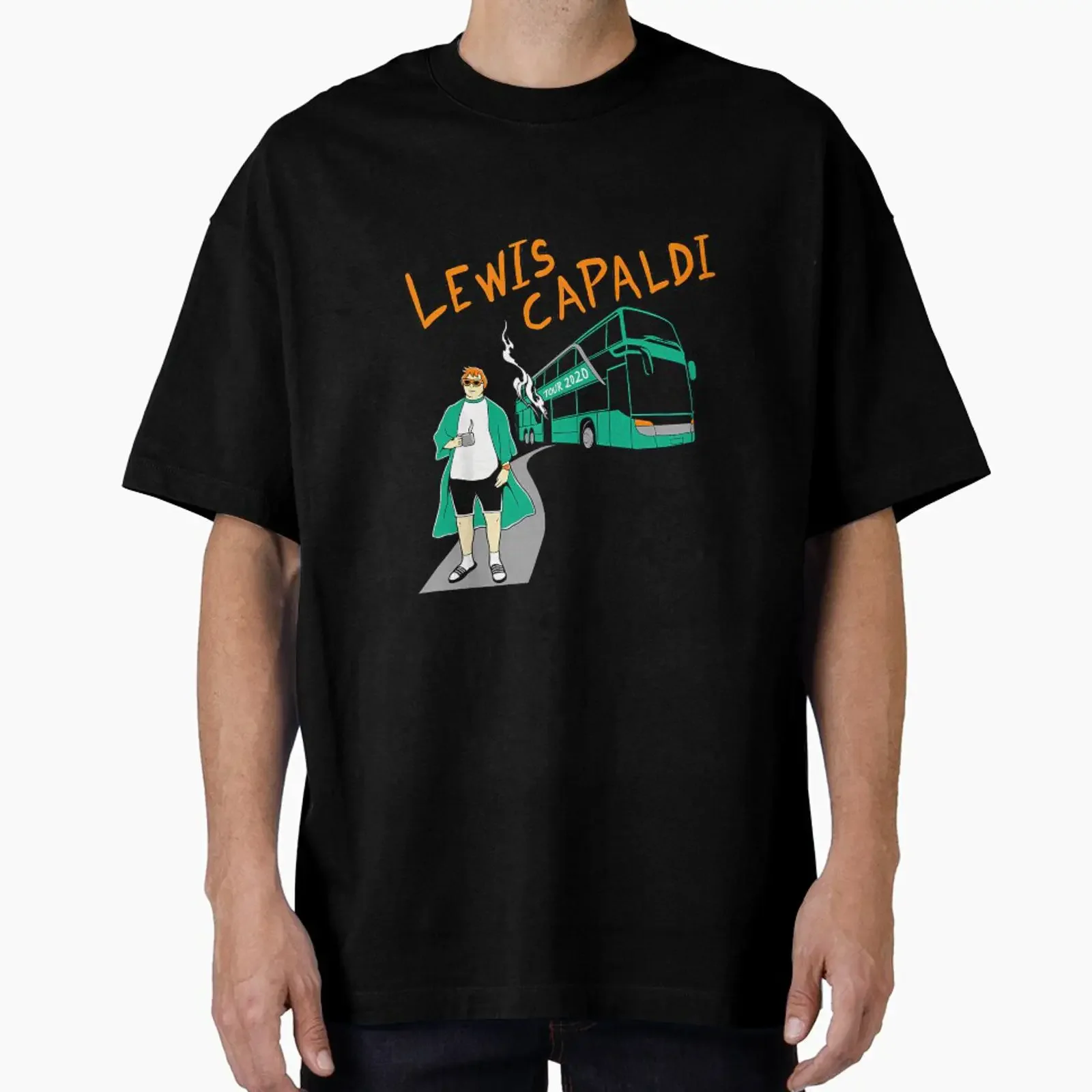Lewis Capaldi Tour Bus designed and sold by JojoluluArt vintage Washed fashion Slightly Stretched Stylish graphic Soft Casual