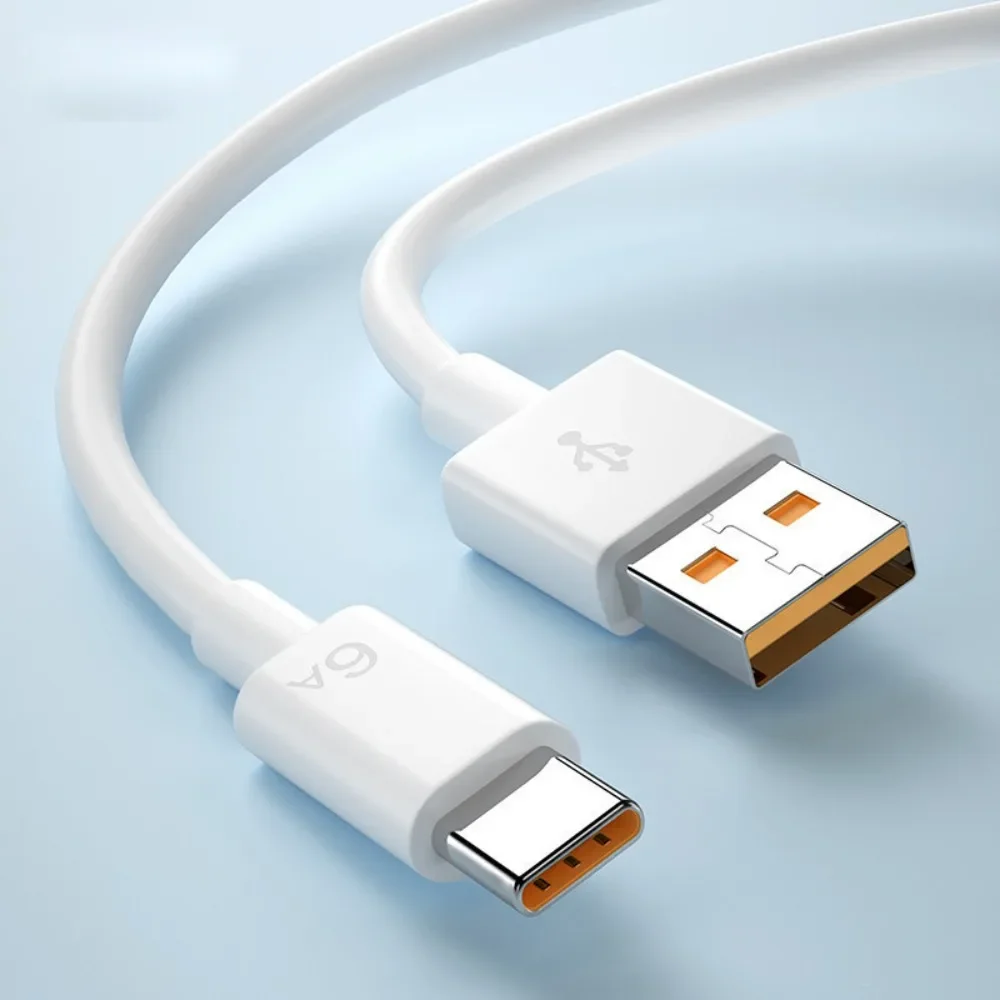 New 6A Super Fast Charging Type-C USB Cable for Xiaomi Redmi Huawei Honor OPPO VIVO Realme IQOO Android Phone Quick Charger Line