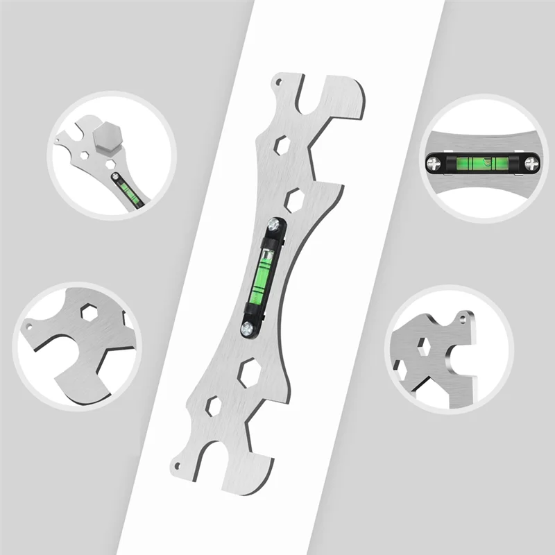AA63 HOT Multifunctional Bathroom Wrench Bend Angle Leveling Wrench Shower Faucet Installation Ruler Distance Measuring Tool
