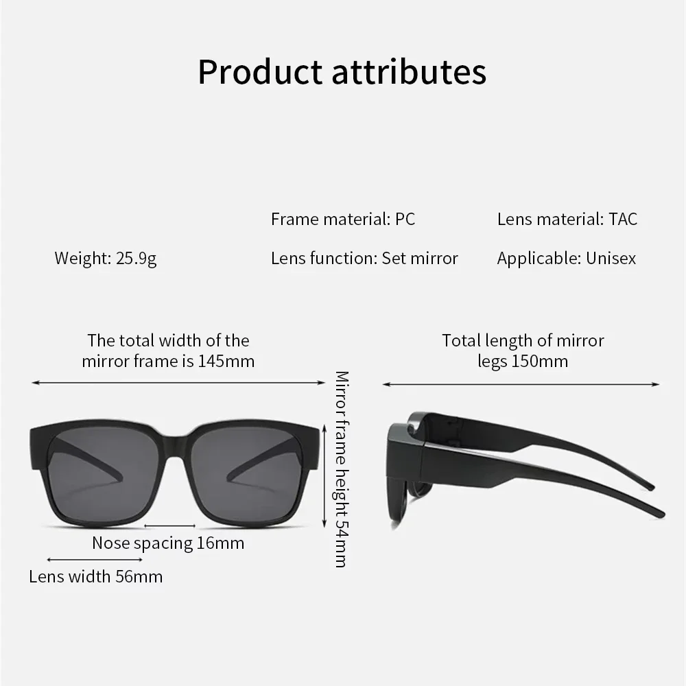 New Fashion Polarized Sunglasses Cover Over Myopia Prescription Glasses Portable Men Women Vintage Fishing Driving Eyewear gallery 4