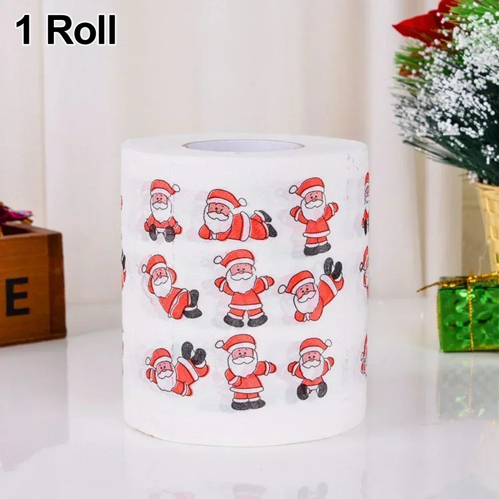 Christmas Toilet Paper Christmas Pattern Series Roll Santa Claus Merry Christmas Paper Prints Funny Toilet Paper Xmas Decor