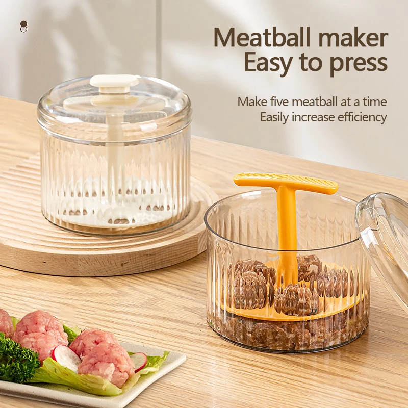 

1pc Meatball Maker Fish Ball Rice Ball Press Mold Minced Meat Storage Container Fried Meatball Making Kitchen Accessories