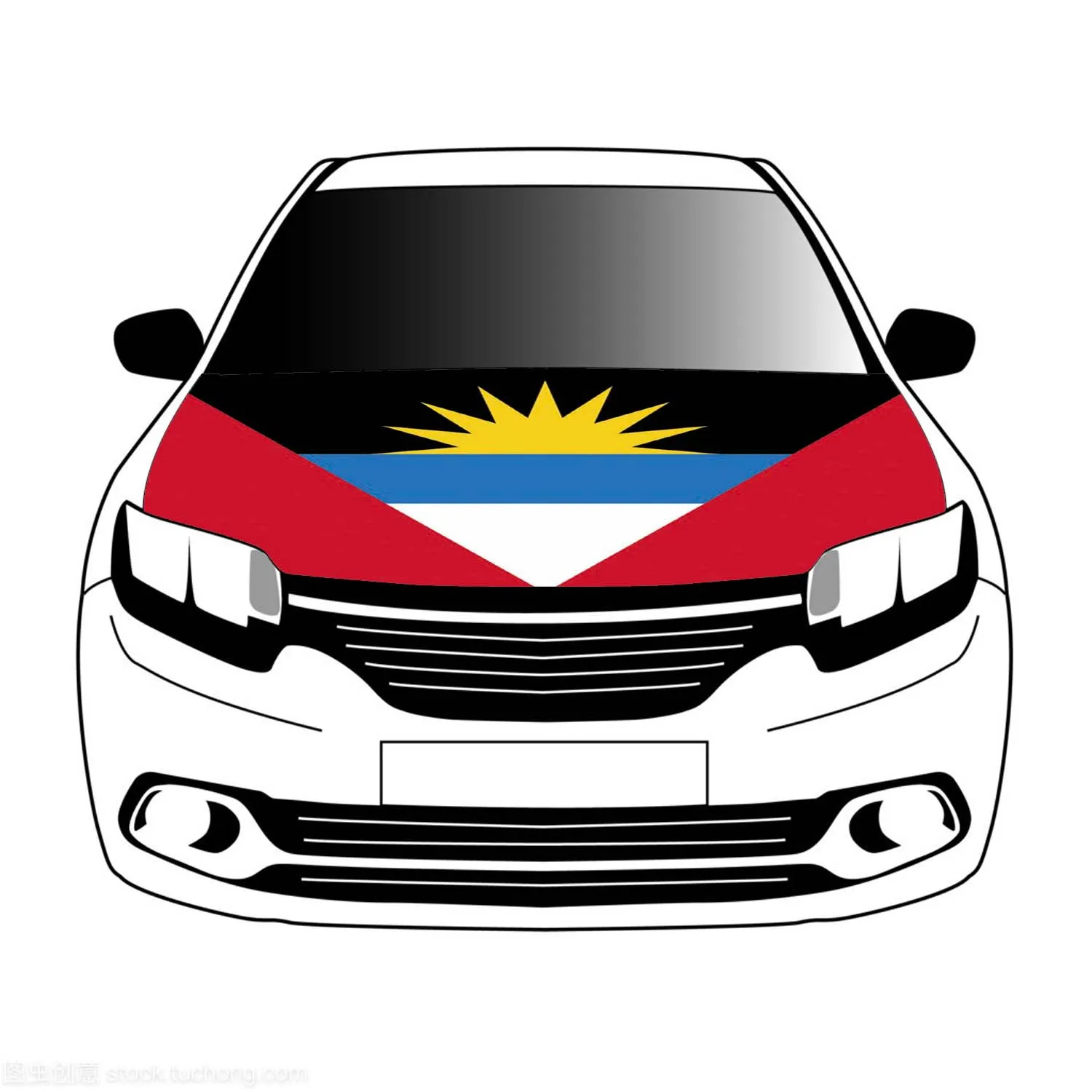 

Autigua and Barbuda flag car Hood cover 3.3x5ft /5x7ft 100%polyester,car bonnet banner