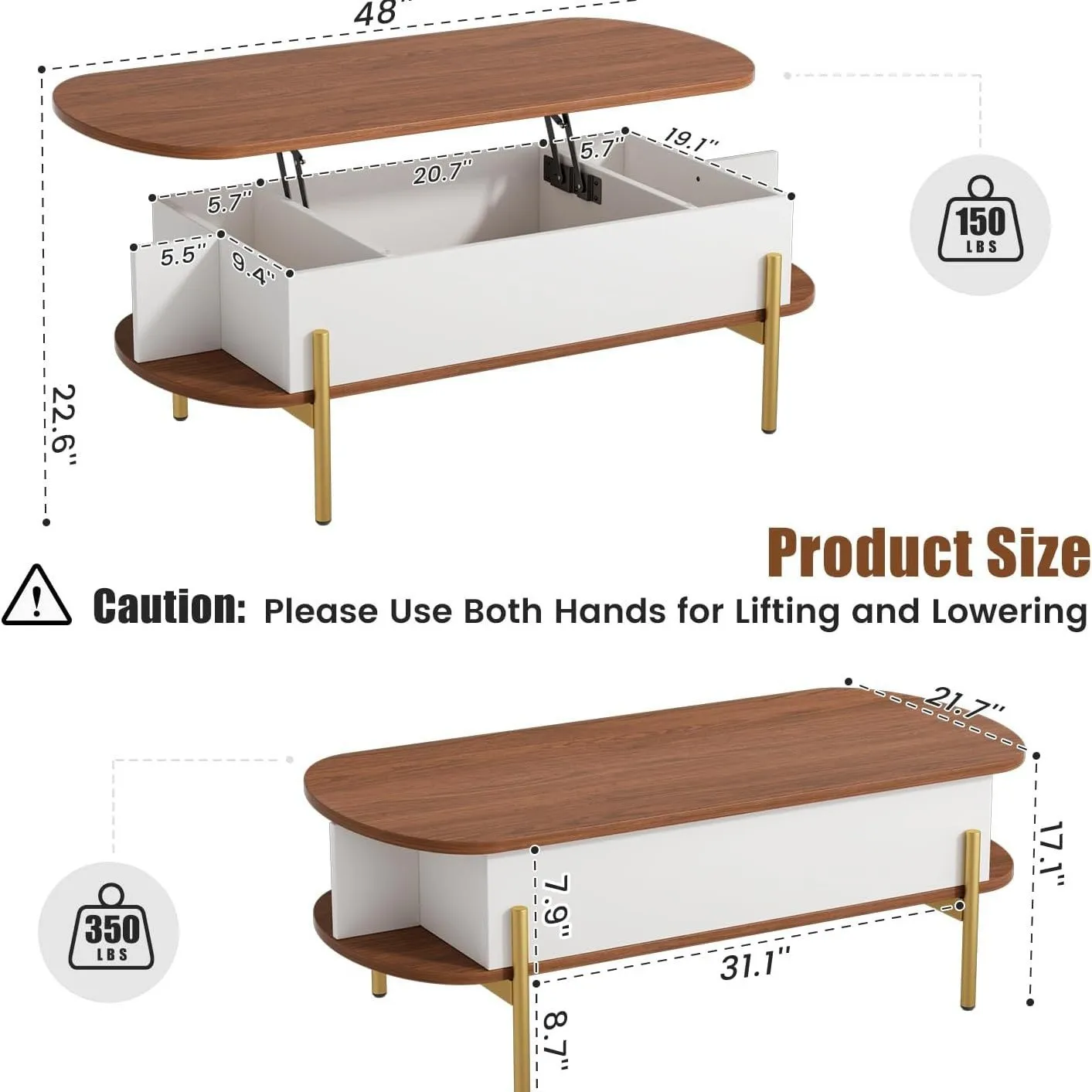 Solid wood living room oval coffee table combination TV cabinet simple small apartment plate pattern tea table