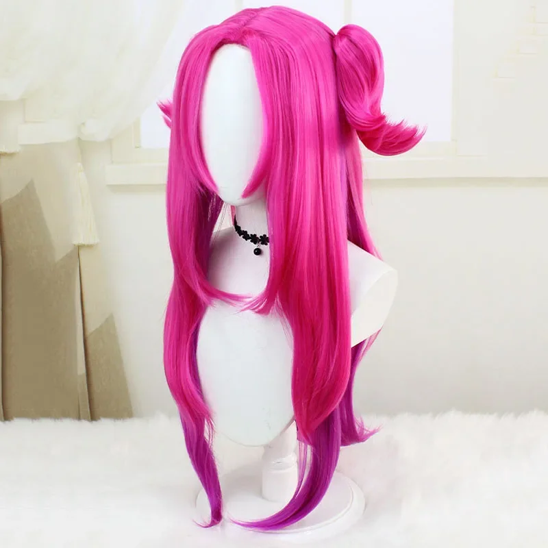 วิกคอสเพลย์ Alune เหล็กหัวใจสำหรับผู้หญิงผู้ใหญ่หางม้าสีชมพูยาวทนความร้อนวิกผมปลอมปาร์ตี้ฮาโลวีนเครื่องประดับแต่งกาย