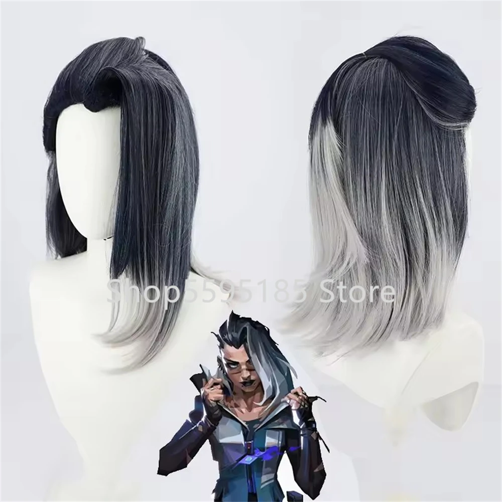 Game VALORANT VIPER Fade Cosplay Wig Fade Gradient Heat Resistant Synthetic Hair Pelucas Halloween Role Play Wig