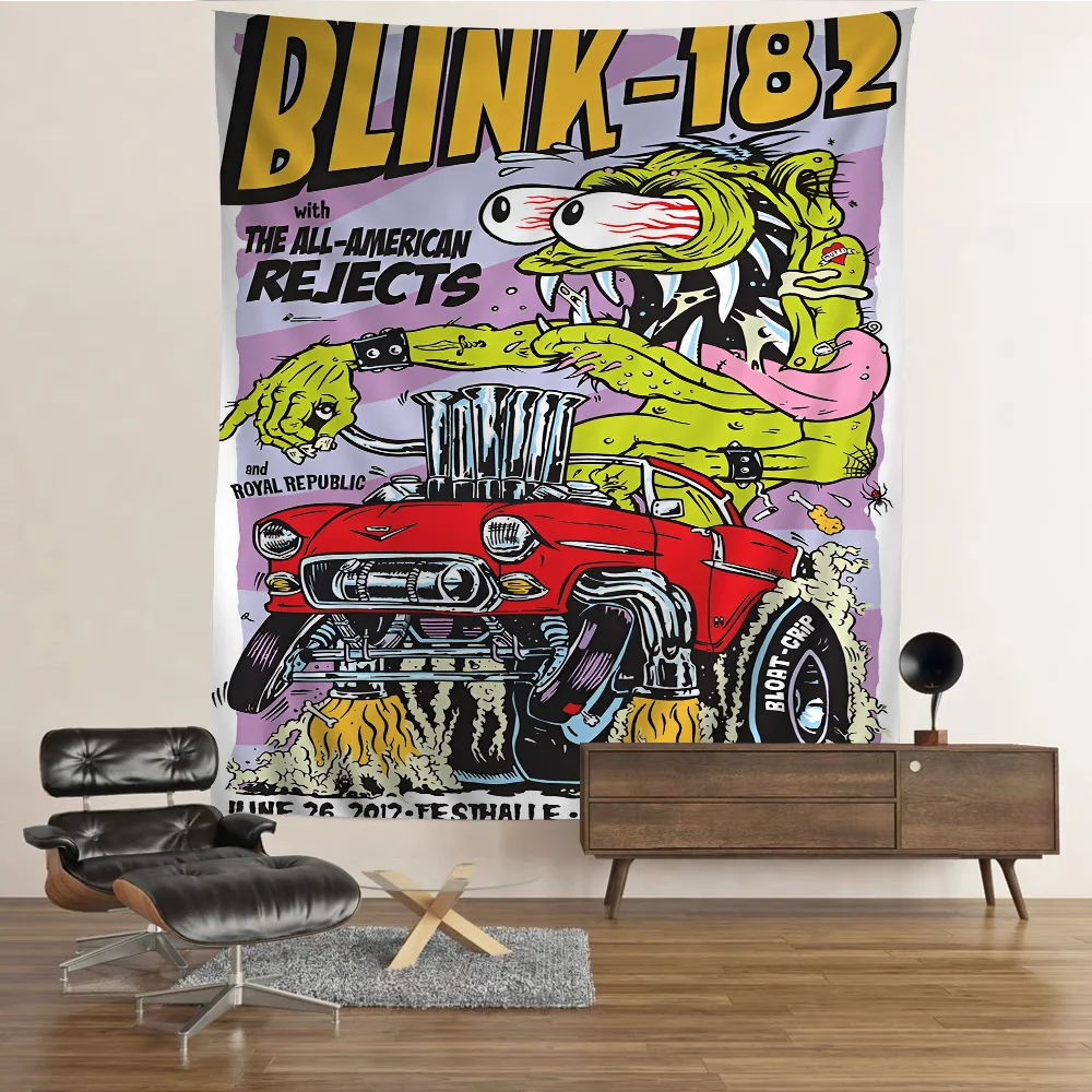 Blink 182 Rock Band Printed Large Wall Tapestry Hanging Tarot Hippie Wall Rugs Dorm Art Home Decor