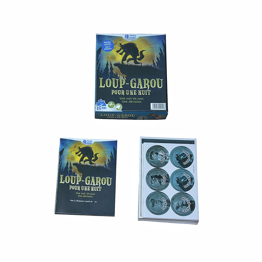 

Французская версия настольной игры «Loup-Garou: One Night – игра для вечеринки Quick Identity Deduction, игра на основе отскока для поиска под крышкой, карточная игра, настольная игра, подходит для вечеринок, идеально подходит в подарок