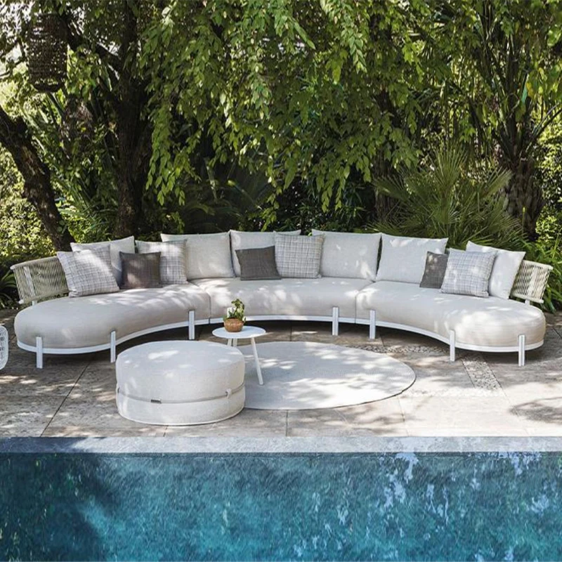 Customizable Set di mobili da giardino nordici minimalisti Set di mobili da giardino moderni Poltrona Tappezzeria Lounge Set Gar