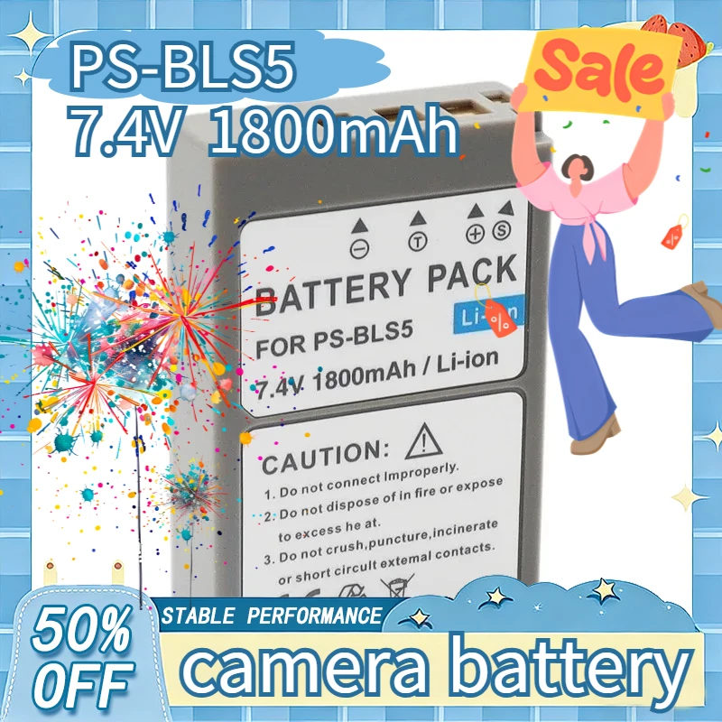 

New Replacement Camera Battery 7.4V 1800mAh BLS-50 for Olympus PEN OM5 EPL1 EPL2 EPL3 EPL5 EPL6 EPL7 EPL8 E-M10 BLS5 PS-BLS5