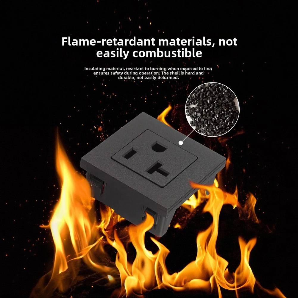 20A AC Socket Matching For American Standard 5-15R Specifications PA66 Housing Wall Mount Electrical Receptacle