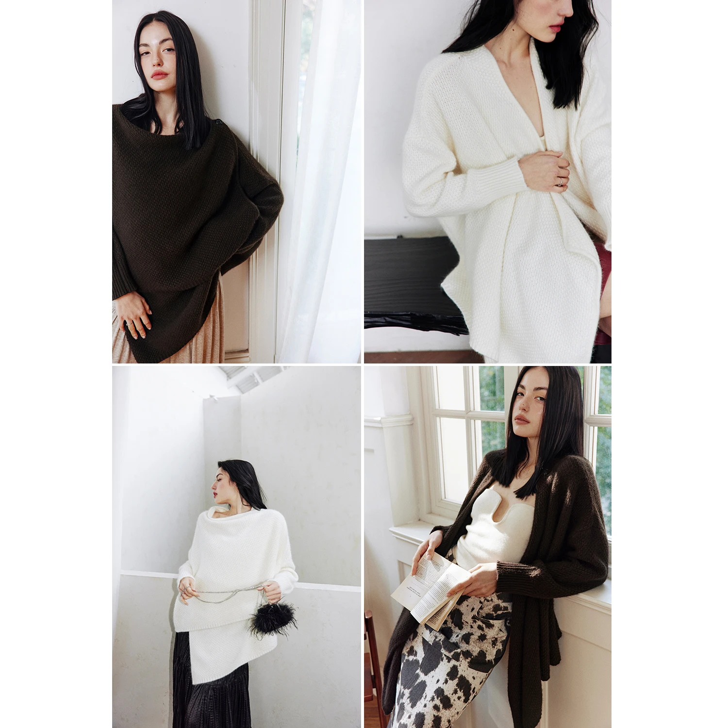 

Универсальный вязаный кардиган-пальто Rosebanks из шерстяной смеси: комфортный, стильный и удобный для повседневной носки