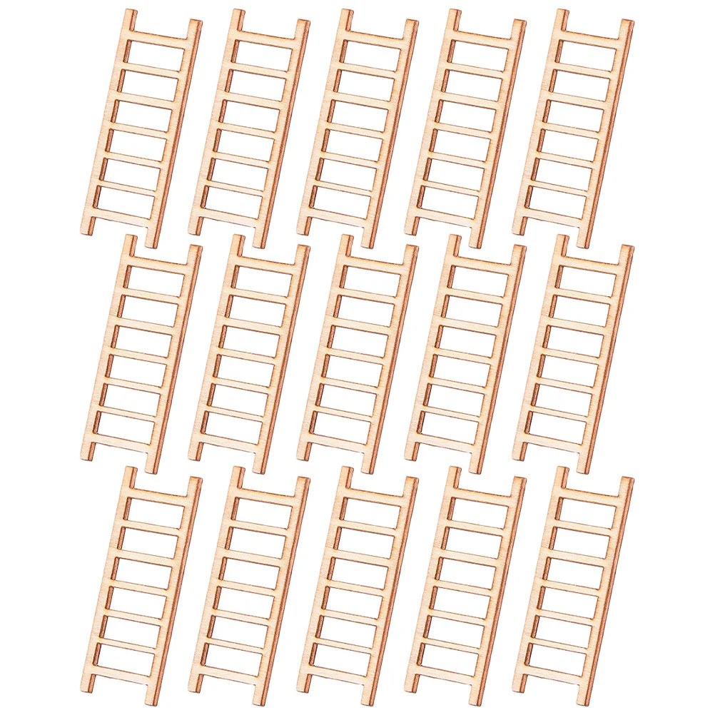 

15 Pcs House Step Ladder Small Staircase Ornaments Desktop Ladders Decorations Bonsai Delicate Mini Wooden