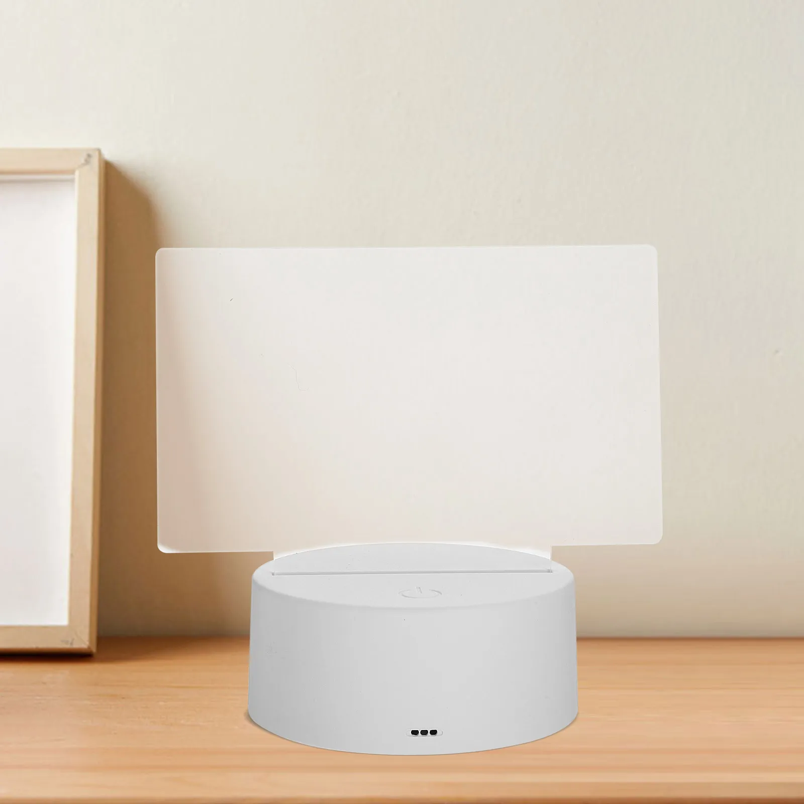 

1Set Glowing Message Board with Touch Dimming LED Light Base Writable Dry Erase Board for Home Notes Reminders