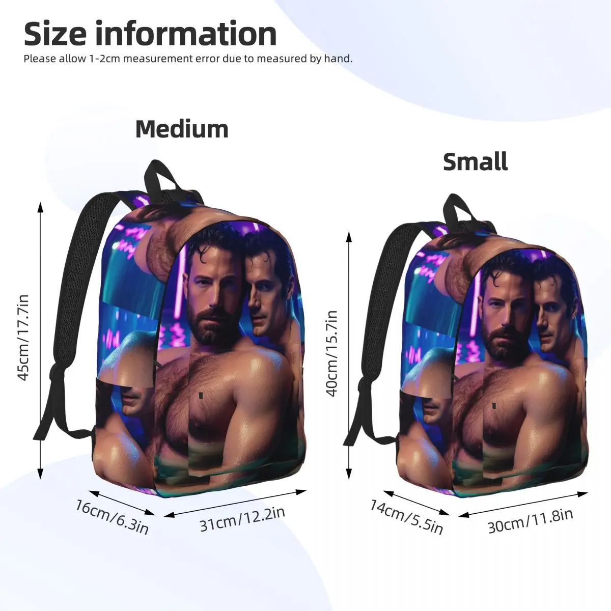 Ben Affleck And Henry Cavill Backpack Daypack Large Capacity Kids BookBag School Bag Shoulder Bags for Men Women