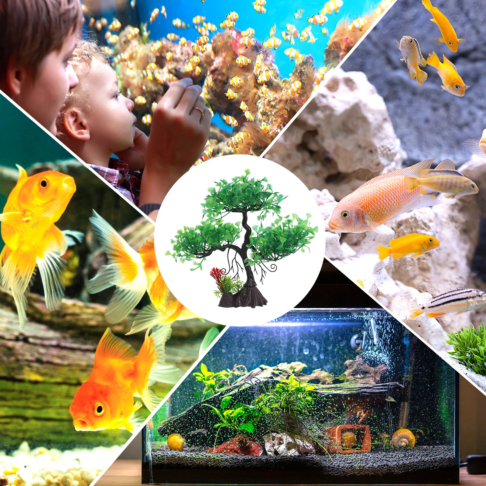 

Realistic Artificial Bonsai Tree for Aquarium Decor Fish Tank Ornament Landscape Indoor Office Space Enhancement Fake Aquatic
