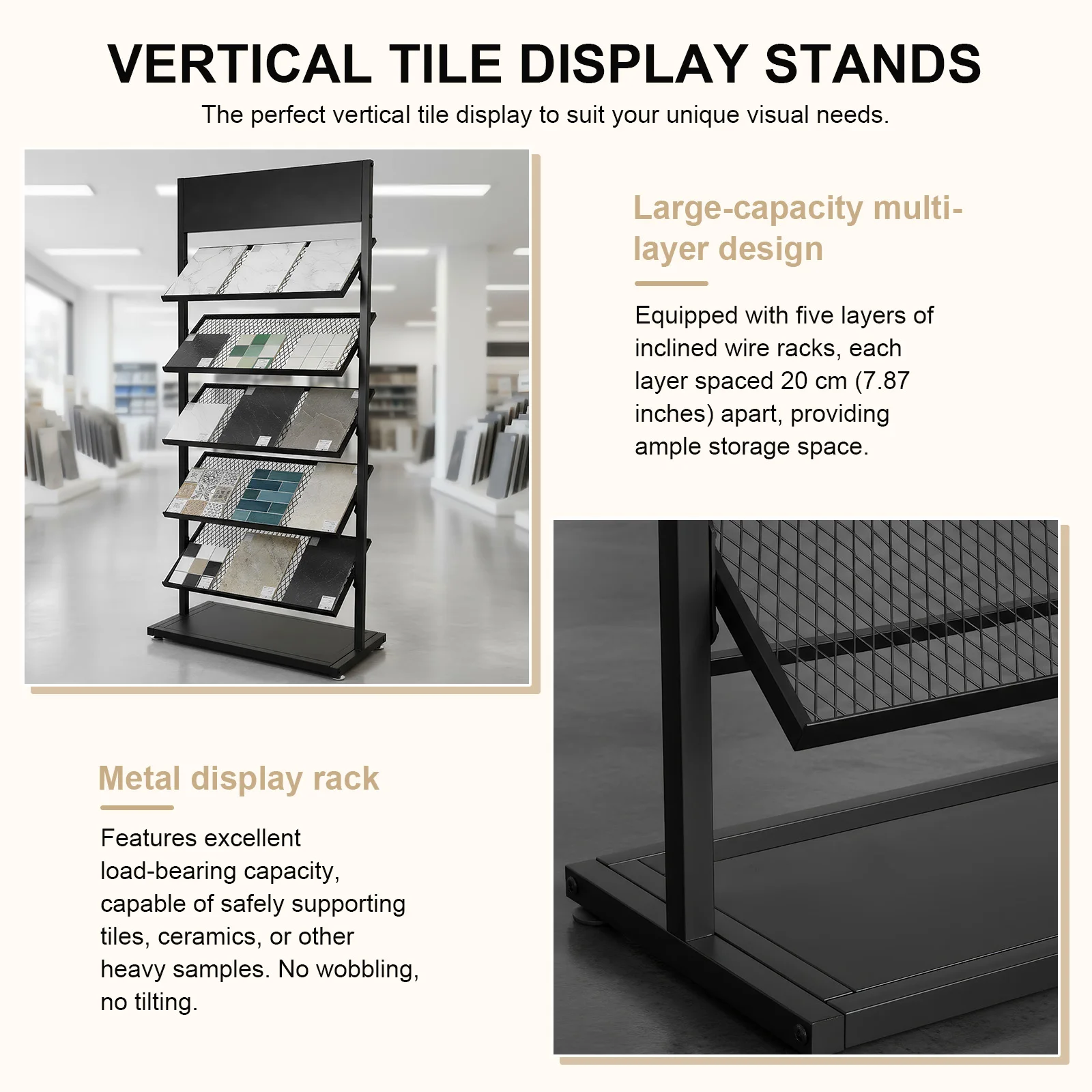 

2PCS Multifunctional Board Shelf Large Capacity Building Material Swatch Holder 5-Tier for Trade Show Vendor Events