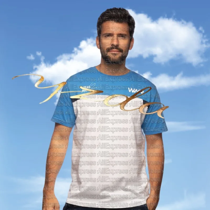 

WINWARD_Racing T-shirt _ Lucas_Auer_ Blue/White Motorcycle Racing Men's and Women's Outdoor Sports Leisure Cycling Short Sleeves
