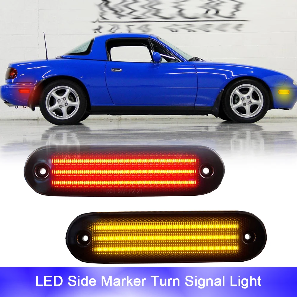 2x Front Rear Fender LED Side Marker Lights For Mazda Miata MX-5 1990-2005 OEM MA2551107 Car Parking Turn Signal Lamp Canbus