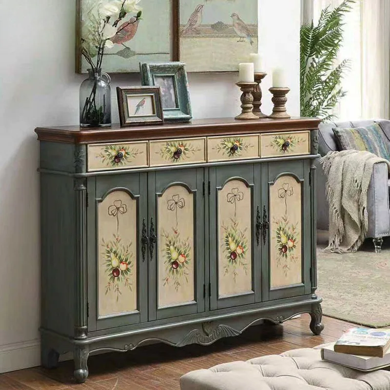 

American shoe cabinet, all solid wood household door, European entrance foyer cabinet, entrance cabinet, storage cabinet