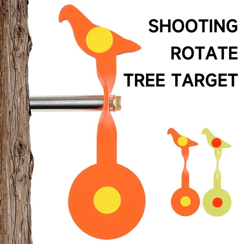 Tree Target Metal Stainless Steel Rotating Bow Accessories Bird Shaped Target Outdoor Slingshots Bow Animal Shooting Simple Set