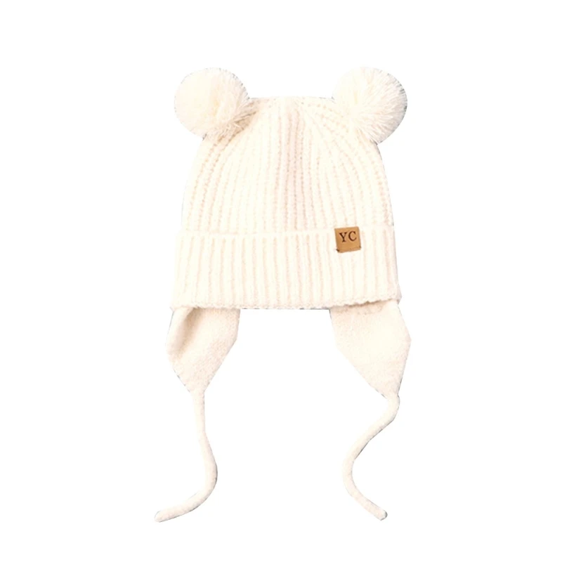 Gorro invierno para niños pequeños con orejeras, gorro cálido punto para bebés, niños y niñas