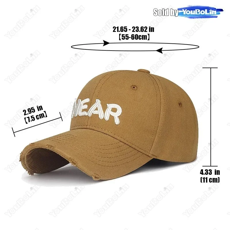 قبعة بيسبول عصرية بفتحة حافة للرجال والنساء مع حروف مطرزة ثلاثية الأبعاد بالقرب من قبعة رياضية خارجية للحماية من الشمس