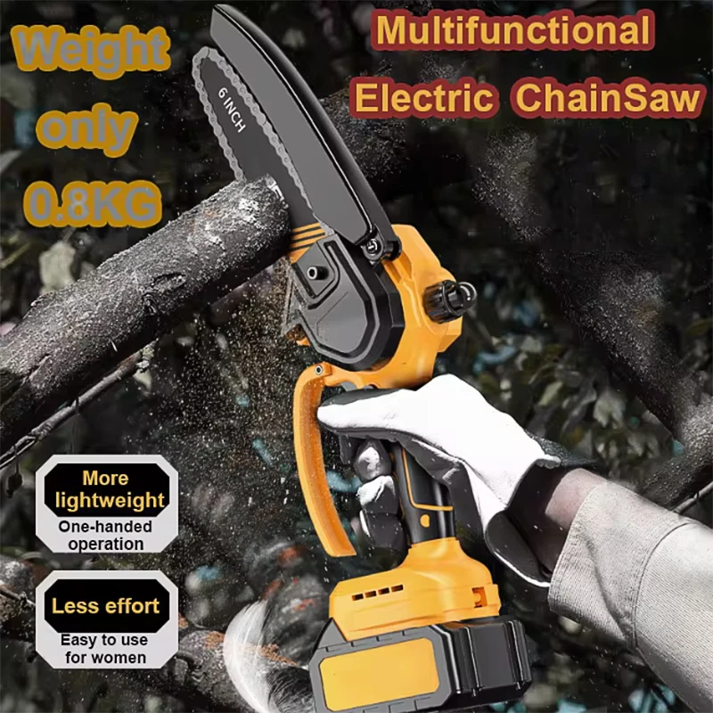 

Беспроводная бензопила Makit, аккумулятор, деревообработка, 6-дюймовая лесозаготовительная мини-портативная электрическая пила, ручная бензопила 18 В (без батареи)