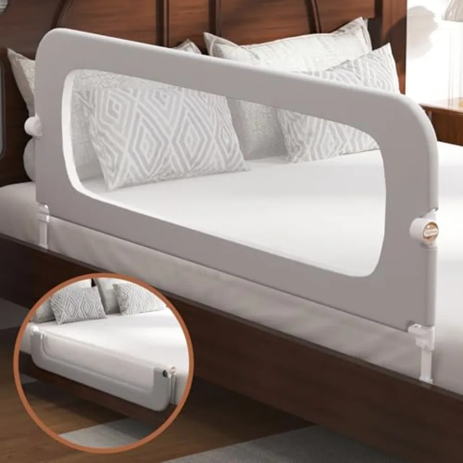 

Bed Rail for Toddlers Baby Bed Rail Guard for Toddler Bed Rails with Reinforced Anchor Fit Height Adjustable and Foldable Bed R