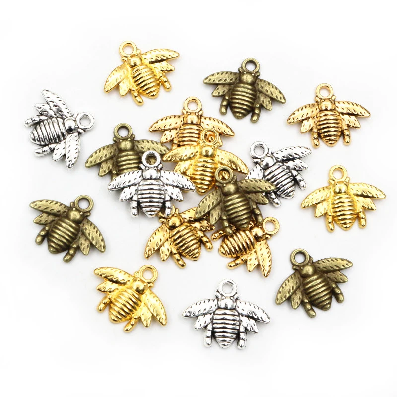 30 szt. Pszczele Charms 20x16mm tybetańskie posrebrzane brązowe złote wisiorki antyczne biżuteria do robienia ręcznie robionych rękodzieła — zdjęcie 6