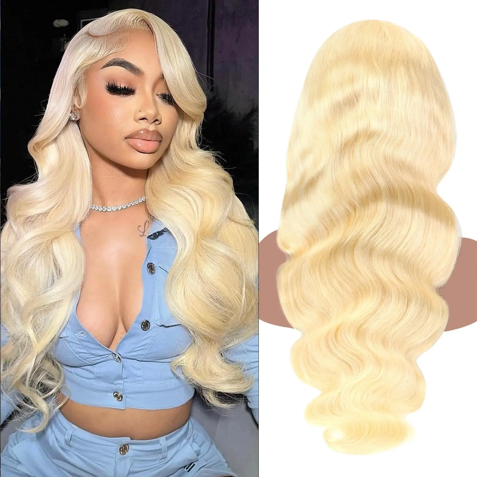 

30 40Inch 613 Honey Blonde Color Wig HD Body Wave 13x6 Lace Frontal Human Hair Wigs for Women13x4 Lace Front Wig Cosplay