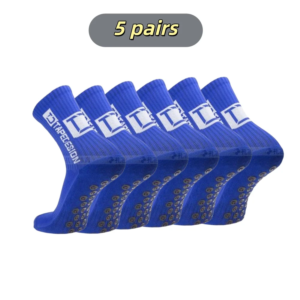 5 Paare/los Neue Fußball Socken Mittlere Waden Nicht-Slip Fußball Sport Radfahren Sport Herren Socke EU38-45