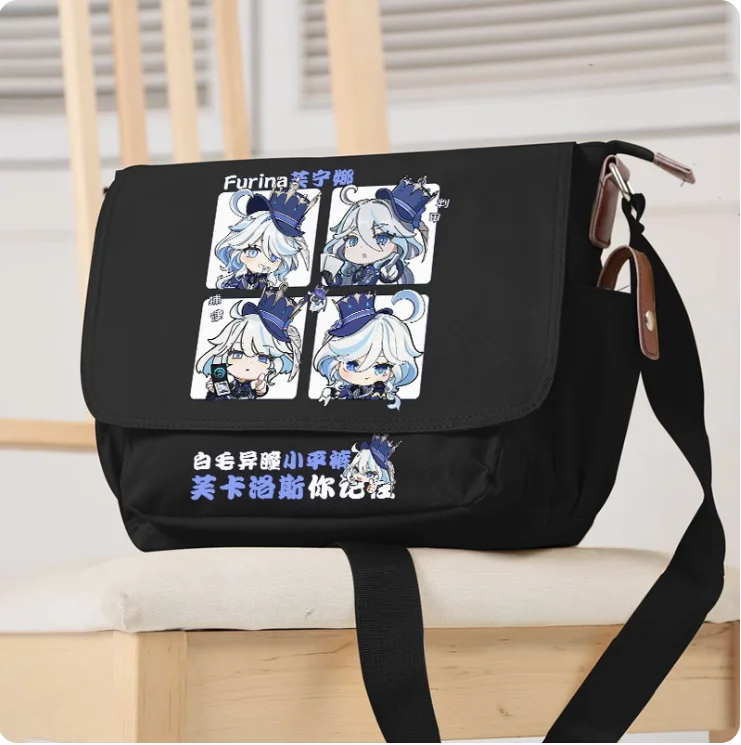 

Anime Genshin Impact Furina Crossbody Canvas Bags School Bag Unisex Messenger Bag Fashion Shoulder Bag 2064